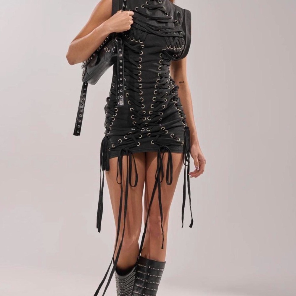 Akira Lace Up Mini Dress